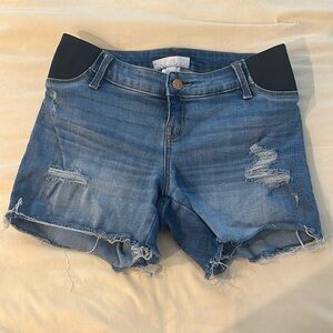Maternity midi jeans shorts